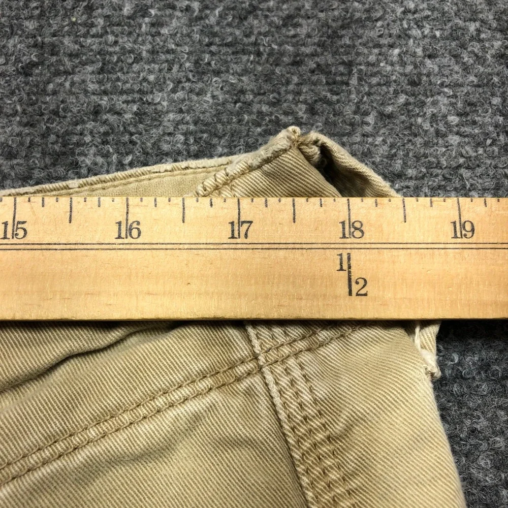 American Eagle Outfitters Mens Khaki Shorts Tan Cotton Twill Size 33